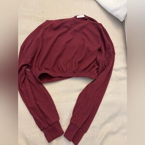 Women's Burgundy Long Sleeve Top